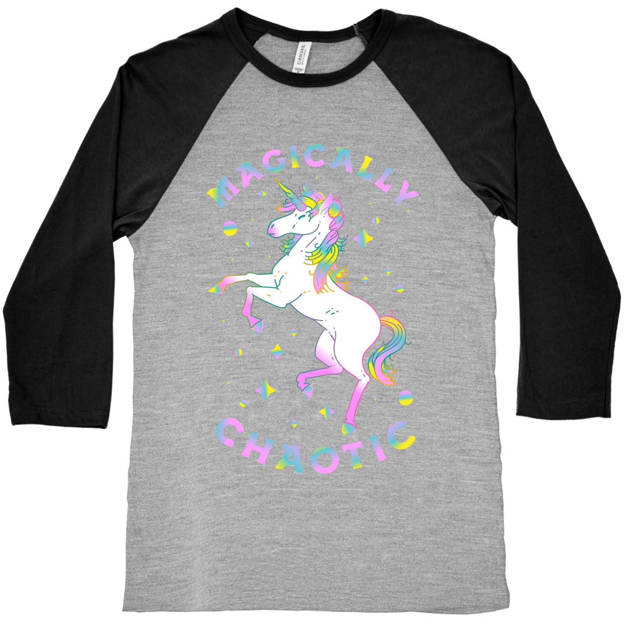 Magically Chaotic Unicorn Baseball Tee